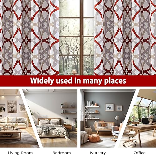 Miniatura 6 de DriftAway Alexander - Cortinas opacas 80% para sala de estar, 250 GSM, patrón a juego con aislamiento térmico, oscurecimiento de la habitación, geo