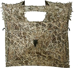 AUSCAMOTEK Pop Up Ground Blind for Deer Duck Turkey Hunting Portable Quick Setup Lightweight Green/Brown/Dry Grass Ground Peg Included