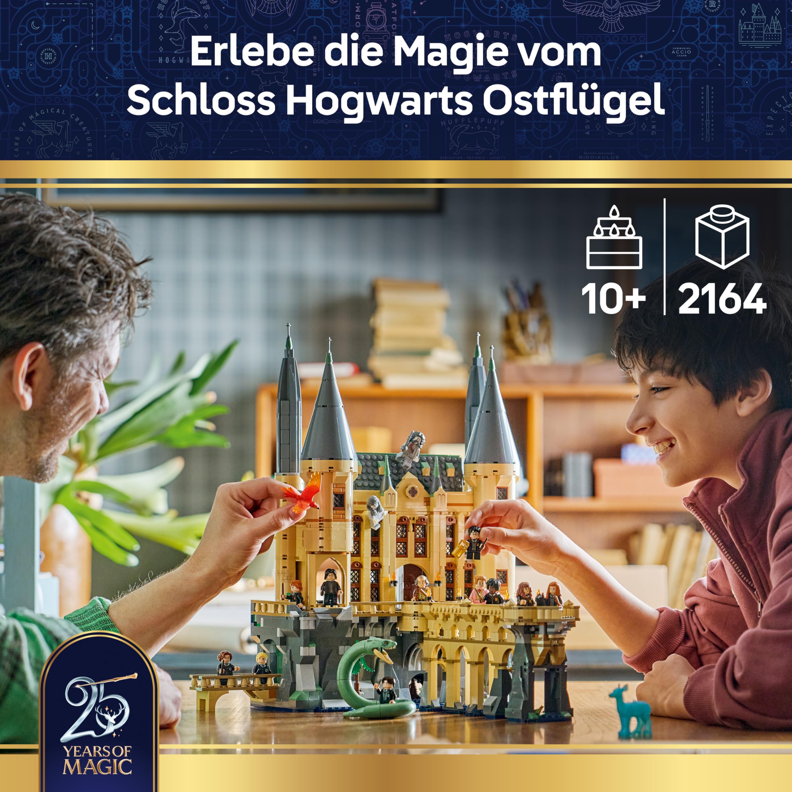 LEGO Harry Potter Schloss Hogwarts: Ostflügel Spielzeug - Miniatur Modellbausatz mit 13 Minifiguren & sammelbarem Patronus - DIY Deko - Geschenkidee für Mädchen, Jungen & Fans ab 10 Jahren - 76473