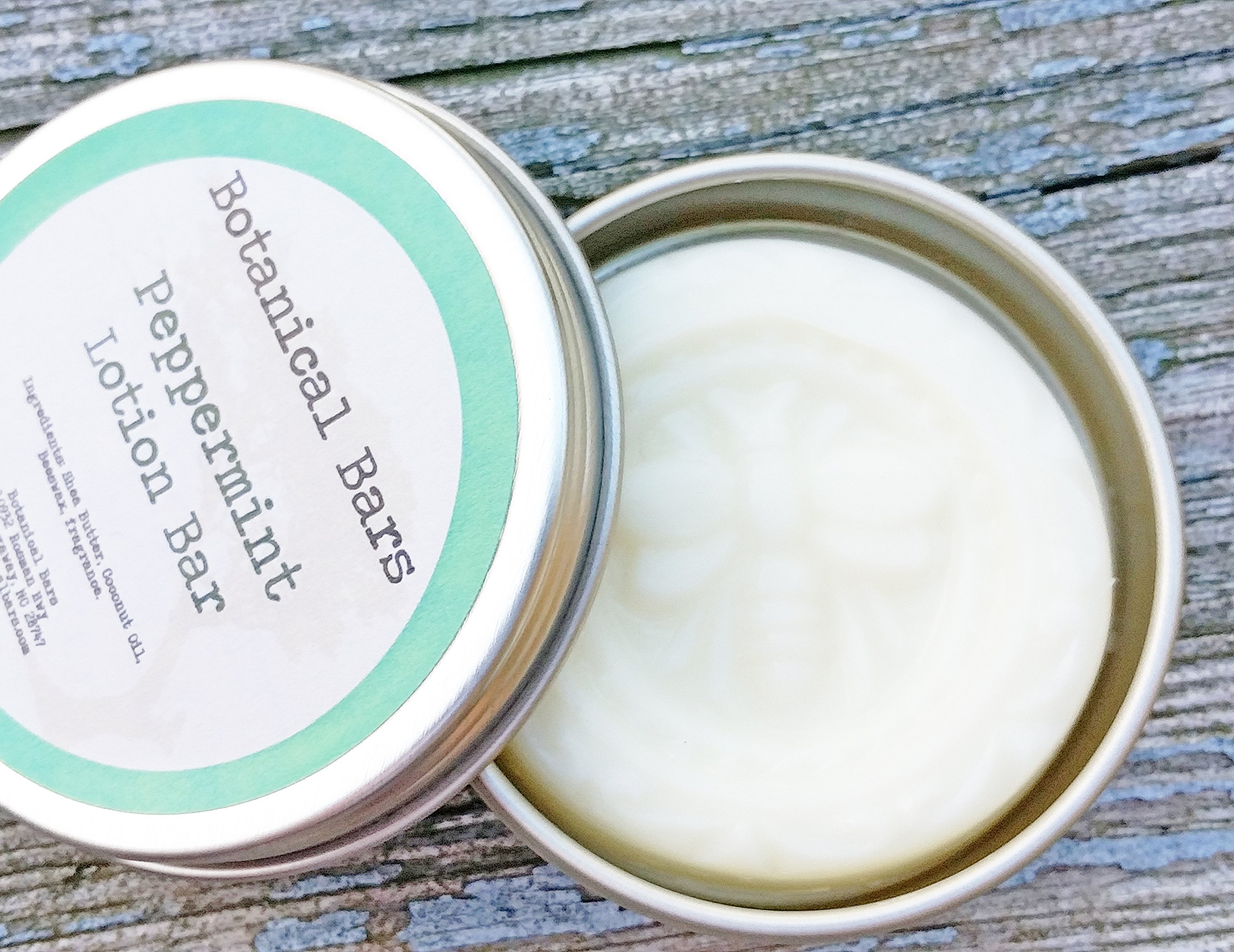 Botanical Bars1oz Peppermint Lotion Bar All Natural Lotion in Tin
