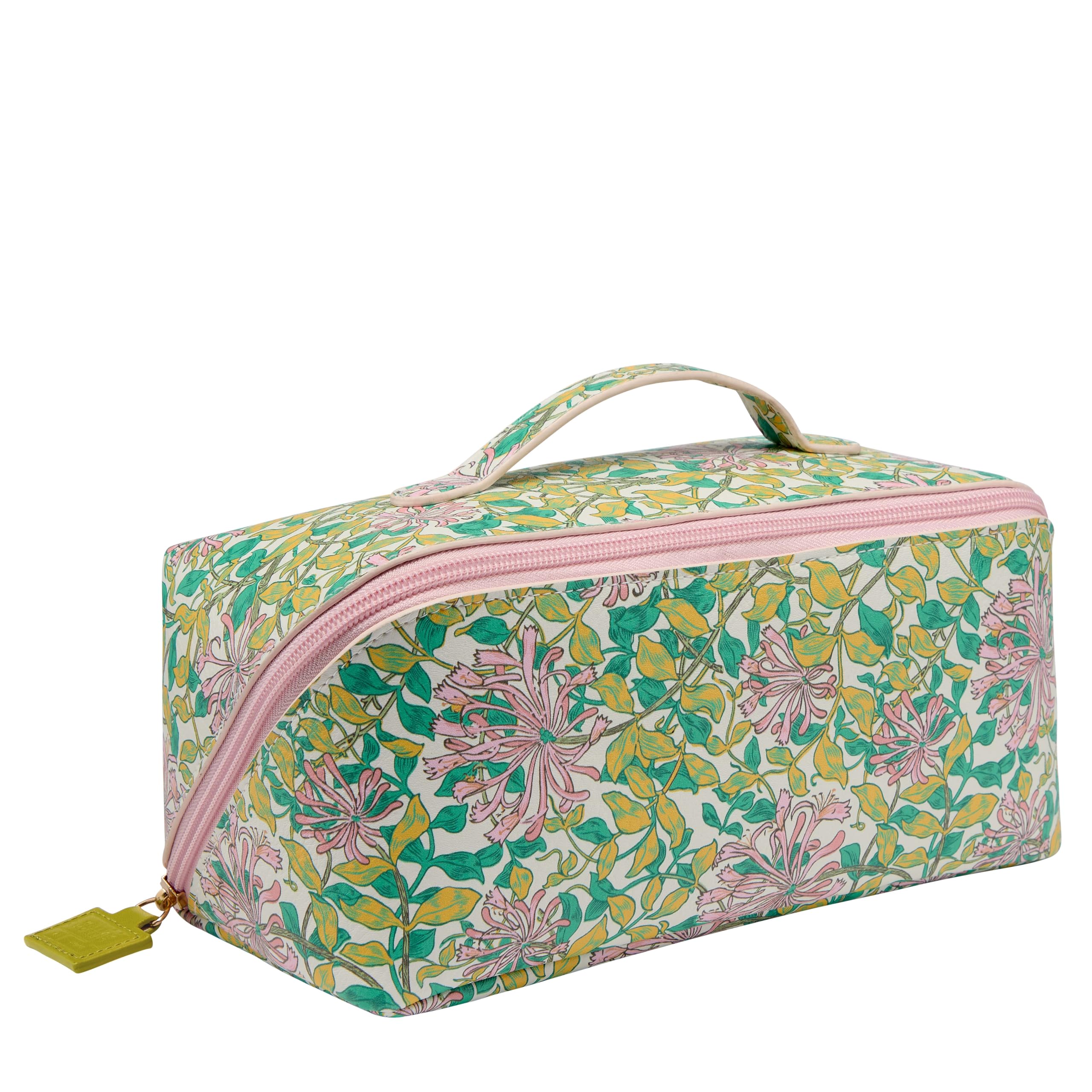 William Morris At Home Washbag, Toiletry Bag for Make-Up Essentials, Cosmetic Storage, Vegan Leather, Travel Organiser for Women, Zipper Pouch, Beauty Gift for Her, Cruelty Friendly