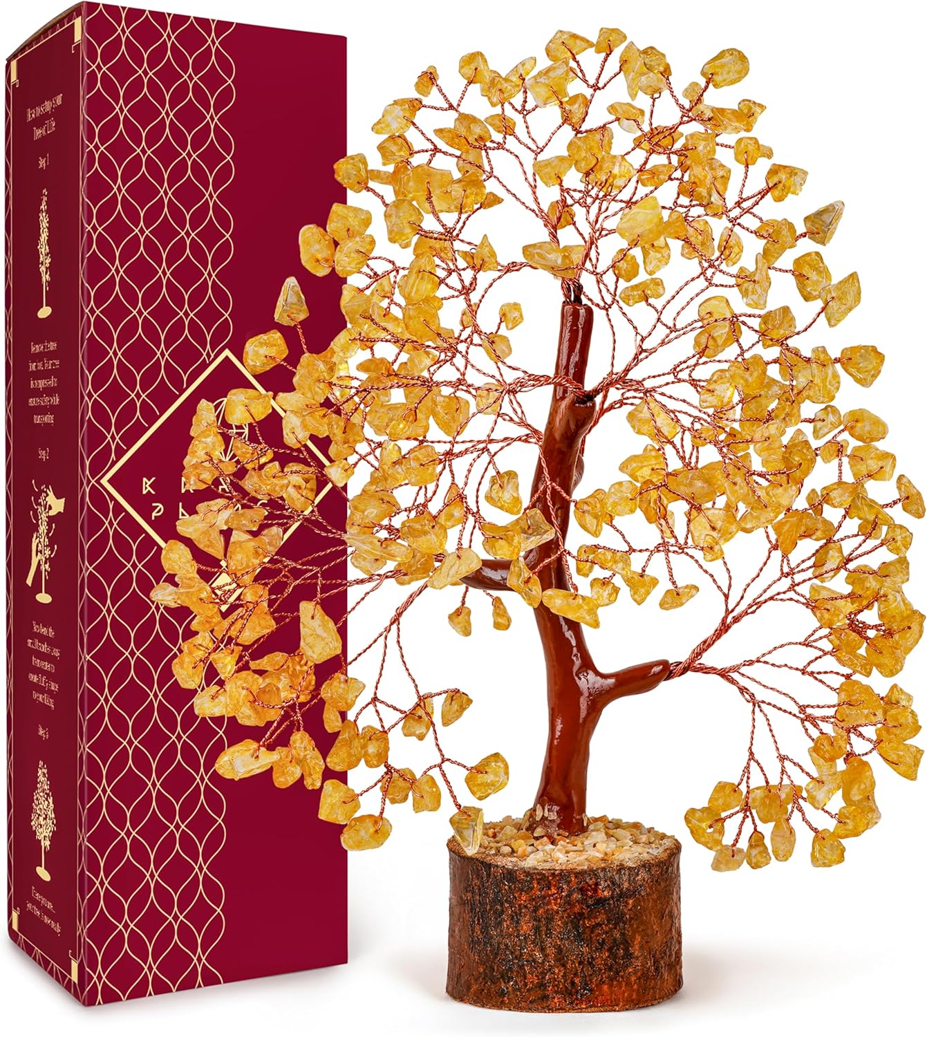 Crystal Tree of Life Birthday Gifts for Women, Men, Friends, Handmade Home Decor, Office, Room Decoration, Citrin Healing Crystal Chakra Tree for Money, Positivity, Good Luck Gifts for Her, Mom & Dad