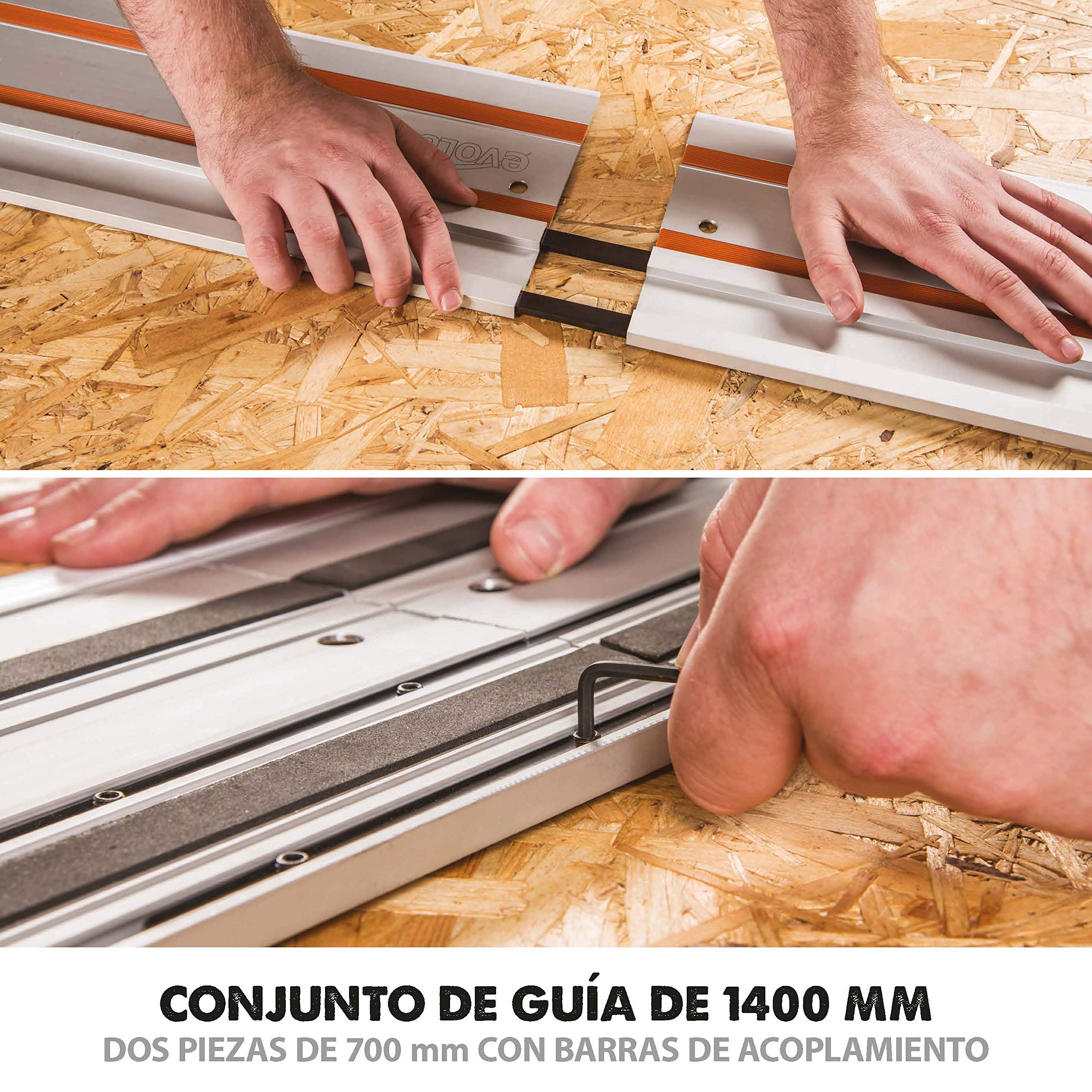 Evolution Power Tools ST1400 - Guía De Sierra Circular, 1400 mm, Compatible con las sierras circulares con guía R185CCSX y R185CCSX+ Evolution