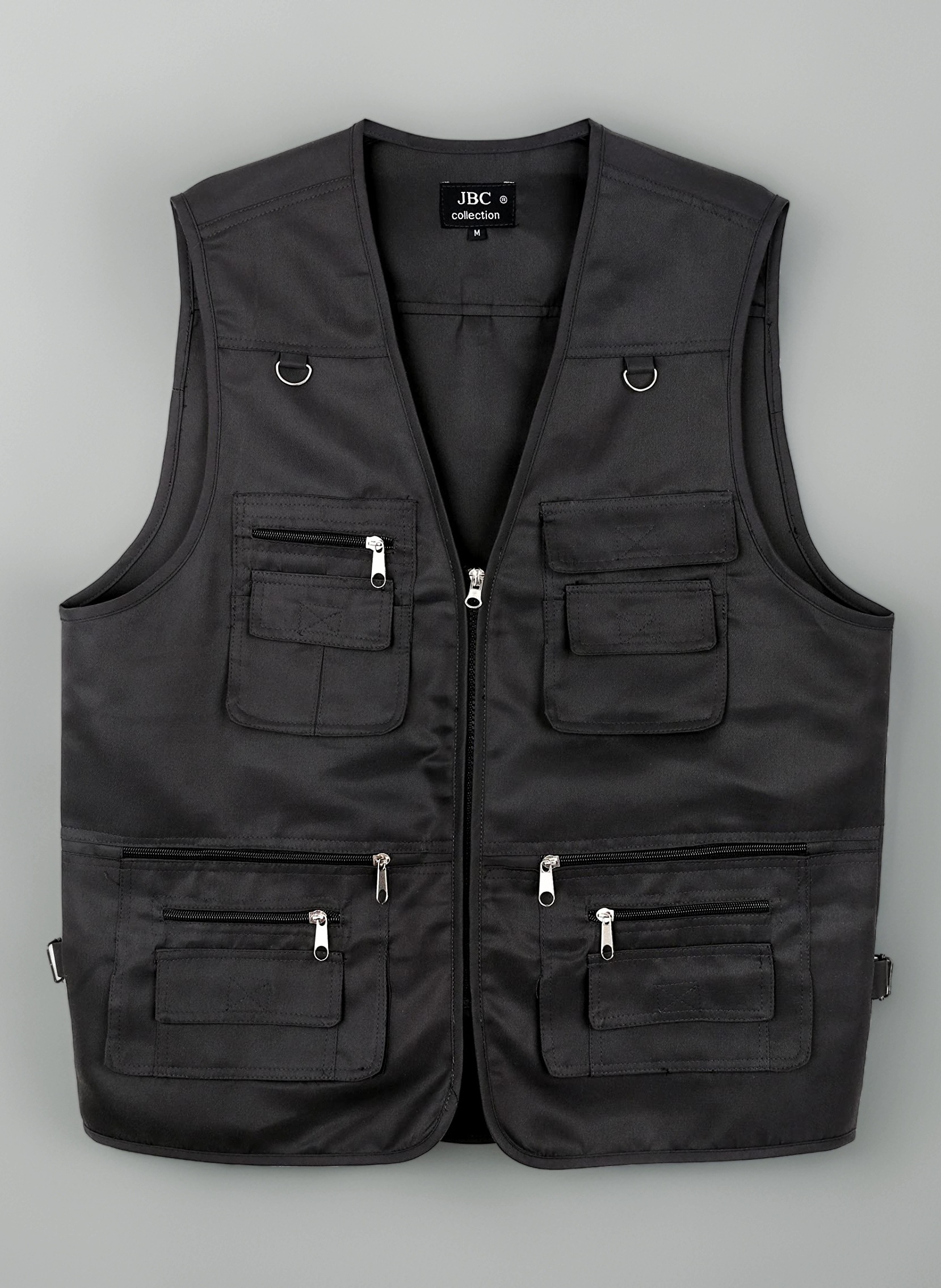 New Men's Cotton Rich Waistcoat Jacket Multi Pocket Vest Outdoor Fishing Camping Activewear Sleeveless Traveling Photography Hiking Hunting Tactical Outerwear Gilet (Medium, Black)