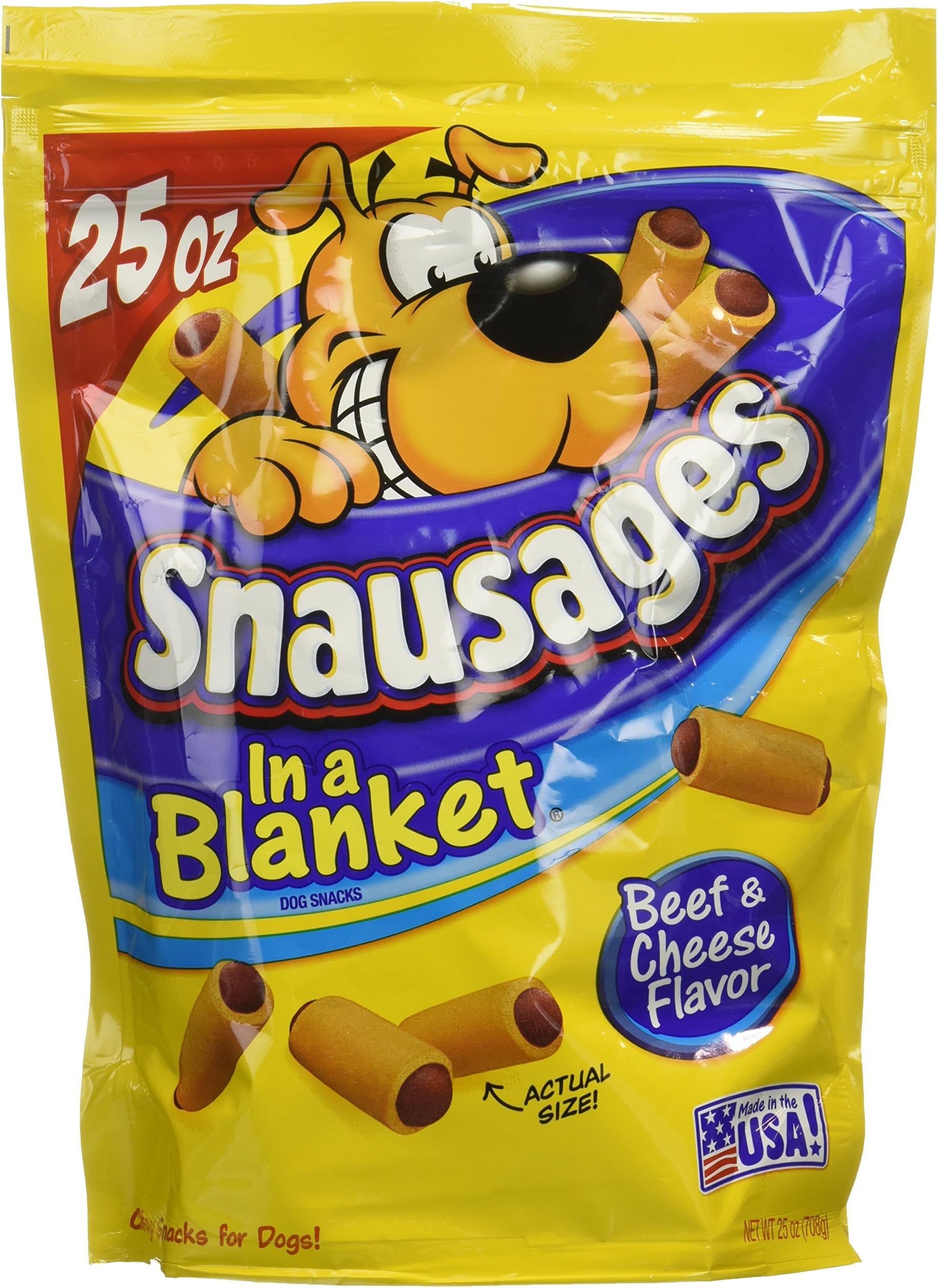 In A Blanket Beef & Cheese Flavor Dog Snacks, 25 Oz (Pack Of 4)