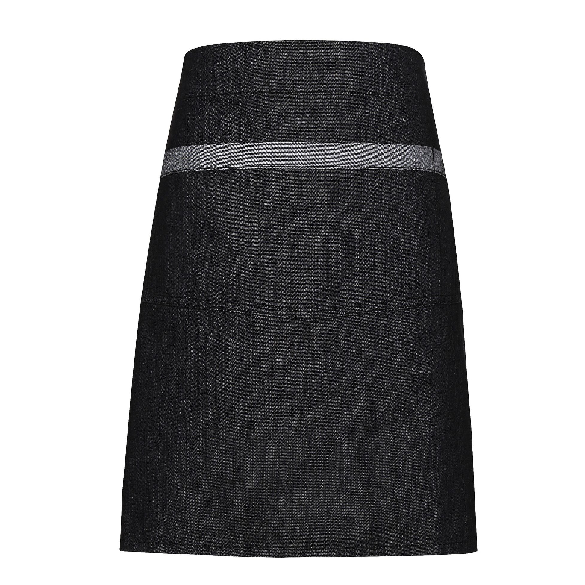 Premier Unisex Domain Contrast Denim Waist Apron (One Size) (Black Denim)