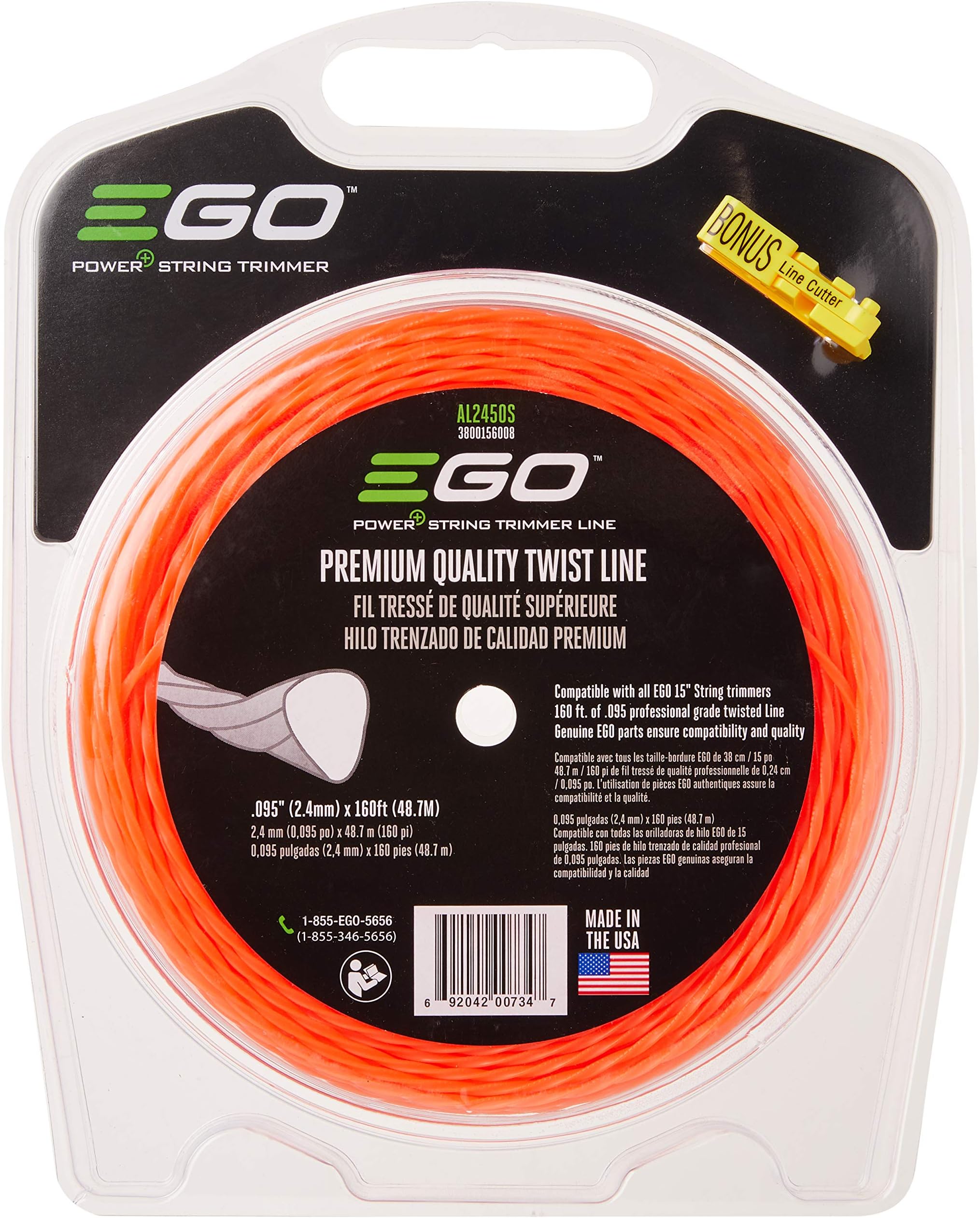 50M 2.4mm Premium Quality Twist Line for String Trimmer Models ST1500/-S/F/SF - AL2450S