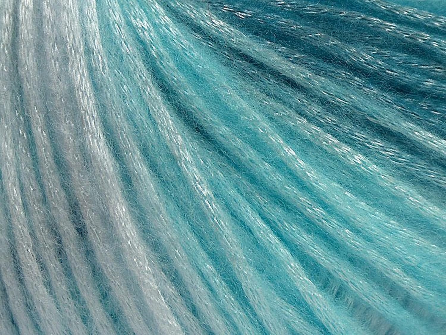Picasso (3 Pack) Light Shinny Yarn - Knitting & Crochet Yarn for DIY Hand Knitting - 44% Acrylic, 56% Polyester (3x1.76 Oz), (3x125 yds) - Turquoise Shades
