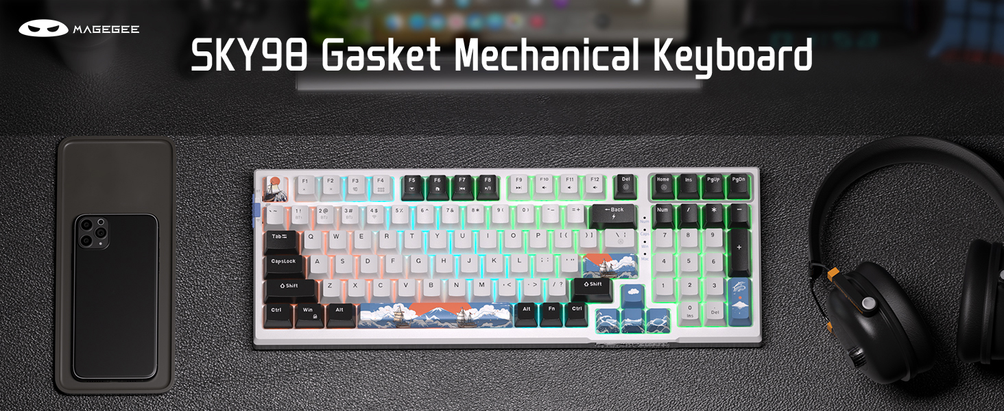 Amazon.com: MageGee SKY98 Wireless Gasket Mechanical Gaming
