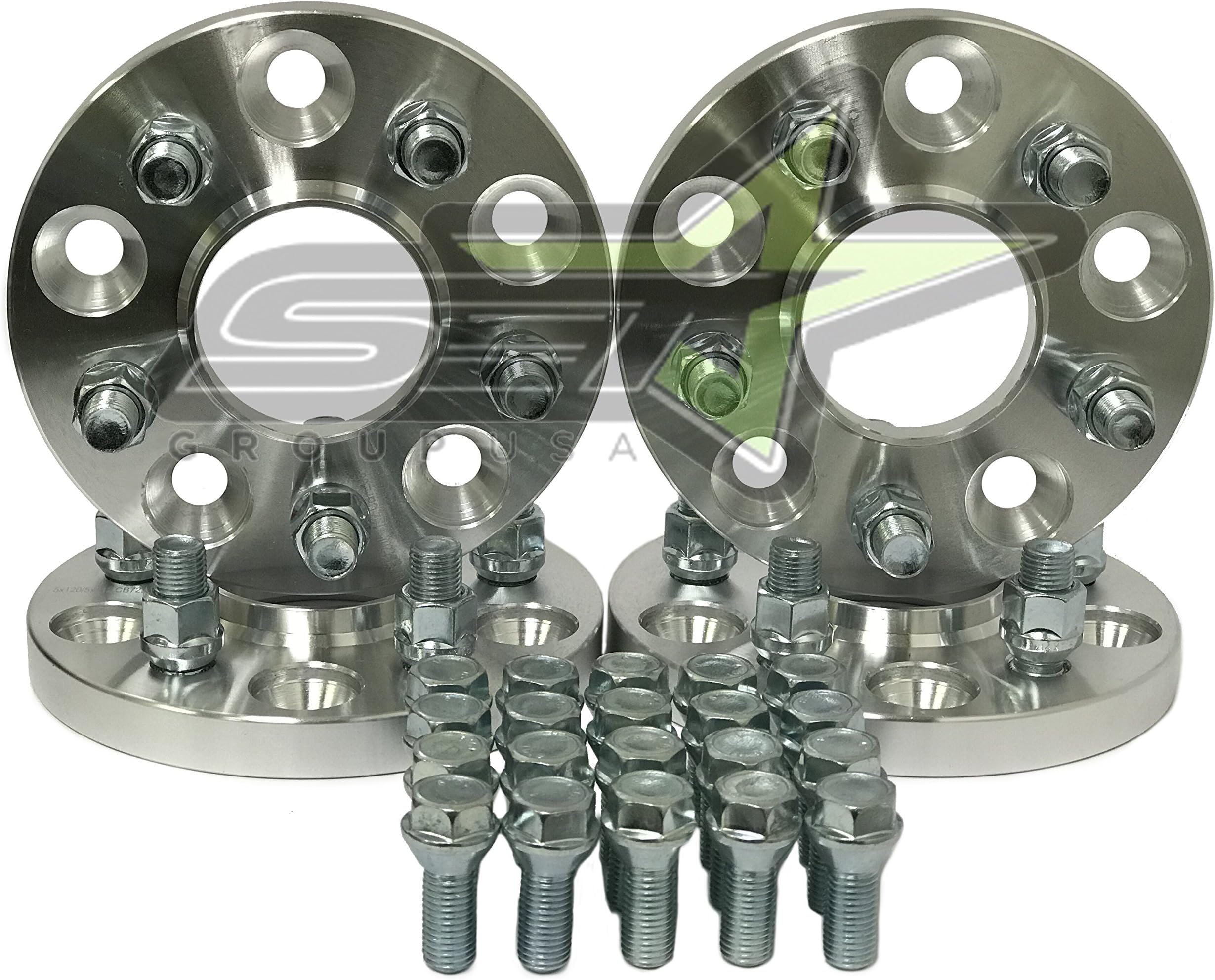 Supreme Engineering Technologies 5x112 to 5x120 Hub Centric Wheel Adapters 17mm Thick + 20 Low Seating Bolts | Works with BMW Wheels to Use On Mercedes Vehicle