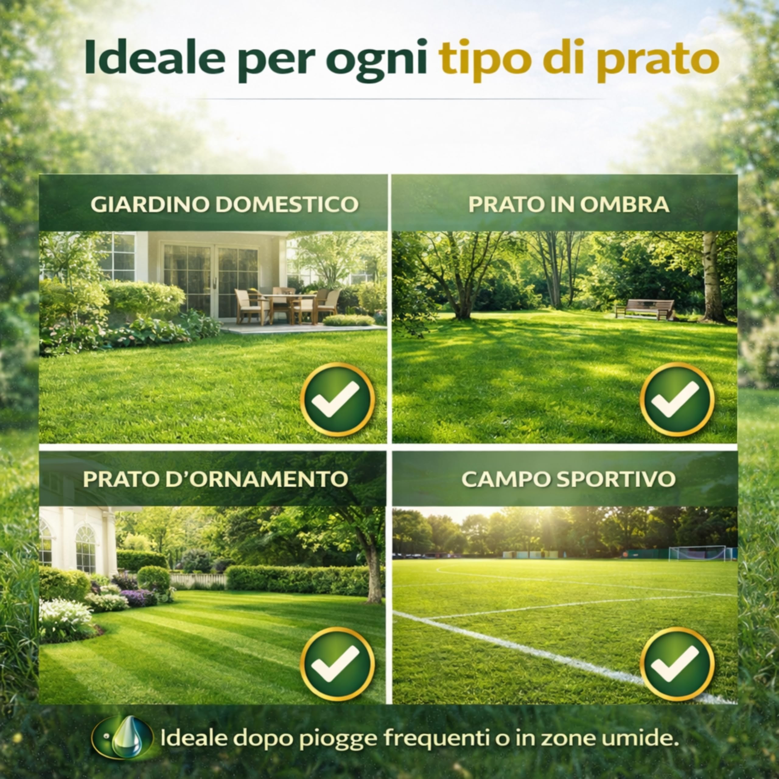 AGRI-CULTURA® | Solfato di Ferro per Prato 100m² | Antimuschio e Rinverdente Prato | Solfato Ferroso Ideale per Contrastare Ingiallimenti e Clorosi Ferrica.
