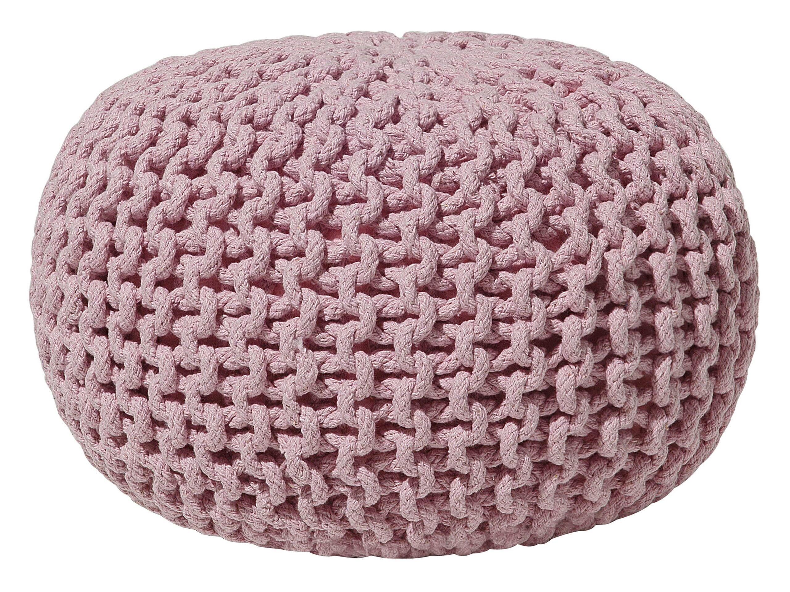 Beliani Pouf poggiapiedi in tessuto rosa 40 x 25 cm