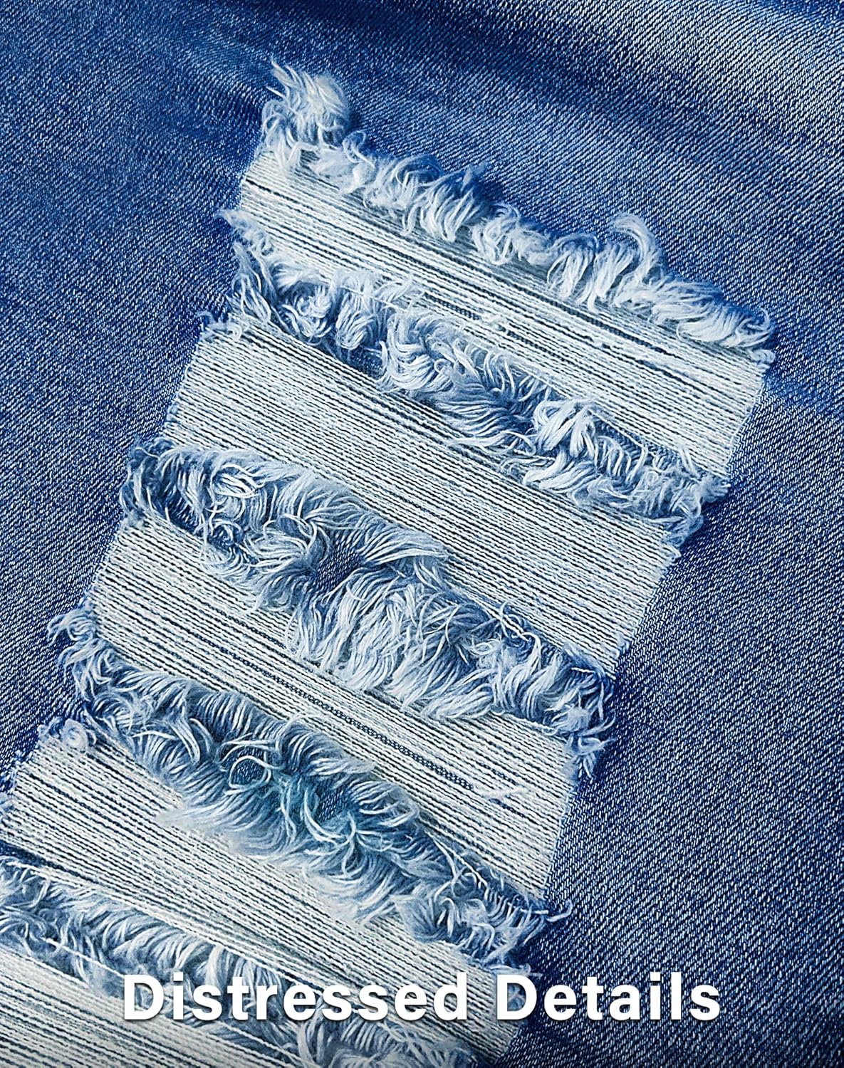 roswear Women's Distressed Knee Length Ripped Stretchy Jean Shorts - Image 6