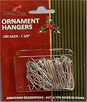 Holiday Pride 100 Pack Metal Christmas Tree Ornament Hooks - Sturdy 1 3/8" Hangers for Heavy Decorations