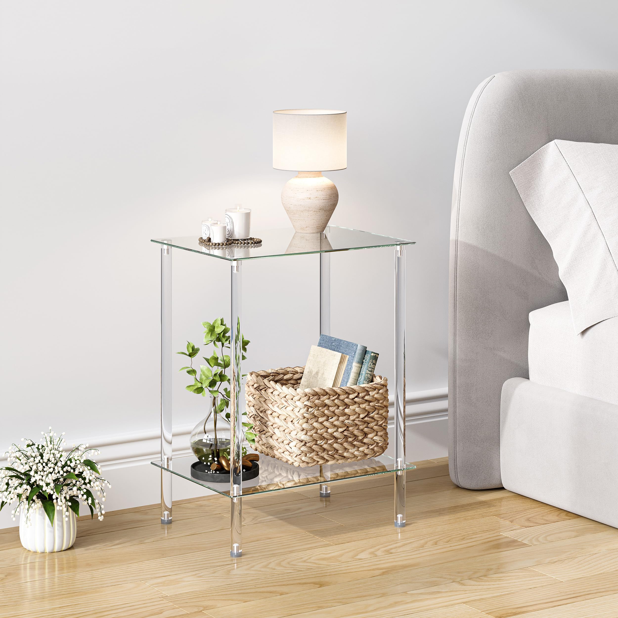 Table D'appoint Verre Transparent Bout De Canape
