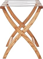 Vista 3 de Wooden Mallet Designer Curve Leg - Portaequipajes, correas grises, roble claro
