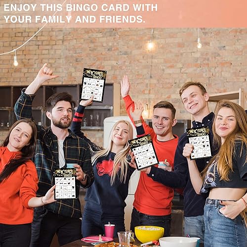 Miniatura 4 de Juegos de bingo de Año Nuevo, tarjetas de bingo de Nochevieja, Juegos de fiesta de Año Nuevo para adultos Familia Actividad interior al aire libre -