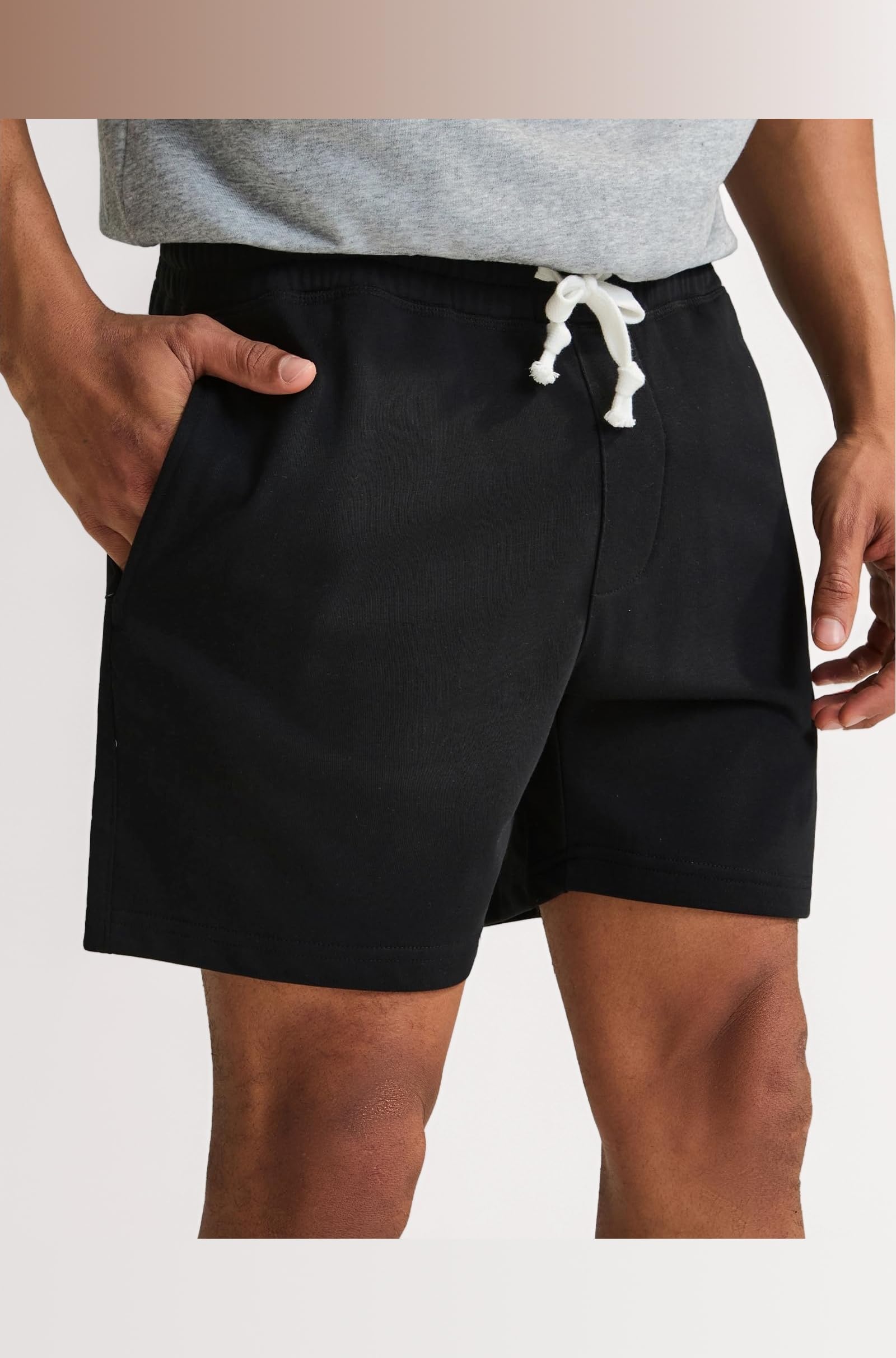 maamgic Mens Athletic Gym Shorts 5.5" Elastic Waist Casual Pajama Pocket Jogger Men Workout Short Pants