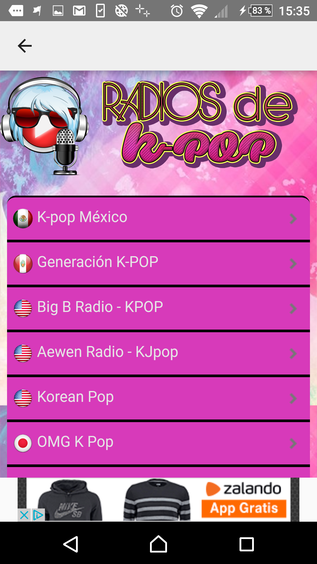 K POP Radios 2016 App on Amazon Appstore