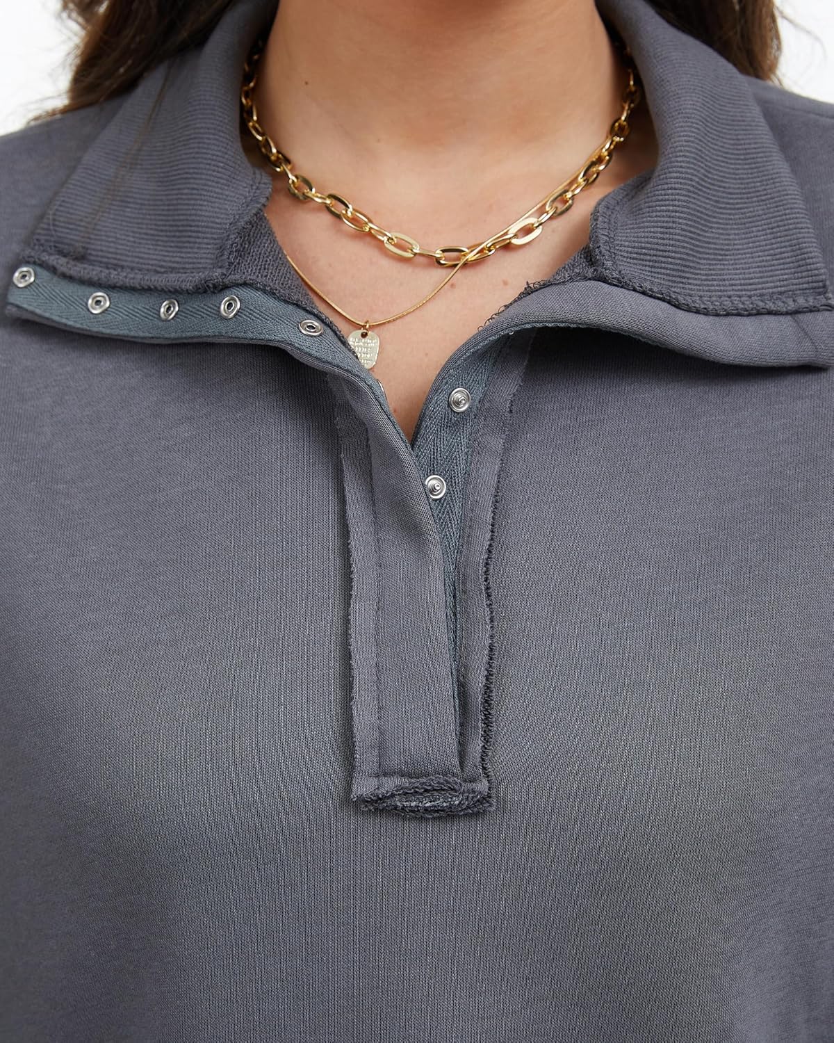 Womens Oversized Sweatshirt Long Sleeve Button Henley Pullover Tops 2025 Fall Fashion Casual Teens Outfits - Image 5