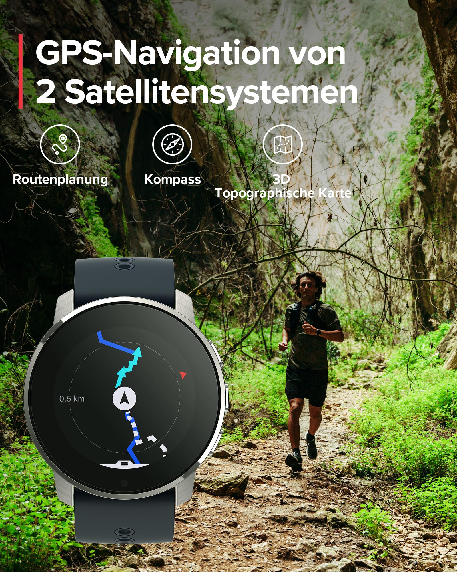 SUUNTO 9 Peak Multisport Uhr - Robust Outdoor Smartwatch, Saphirglas Bildschirm & 100m Wasserdicht, Leicht & Dünn, Präzise GPS, Lange Akkulaufzeit, Pulsmessung am Handgelenk, Hergestellt in Finland