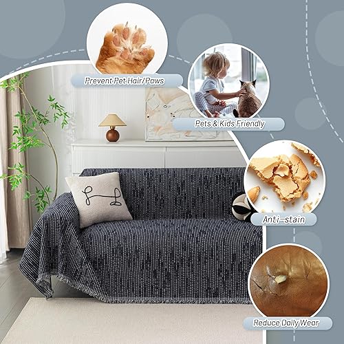 Miniatura 155 de MYSKY HOME Funda de Sofá Fundas de Sofá Fundas de Sofá para Sofá de 3 Cojines Apto para Mascotas, Funda de Sofá en Forma de L Fundas de Sofá Verde