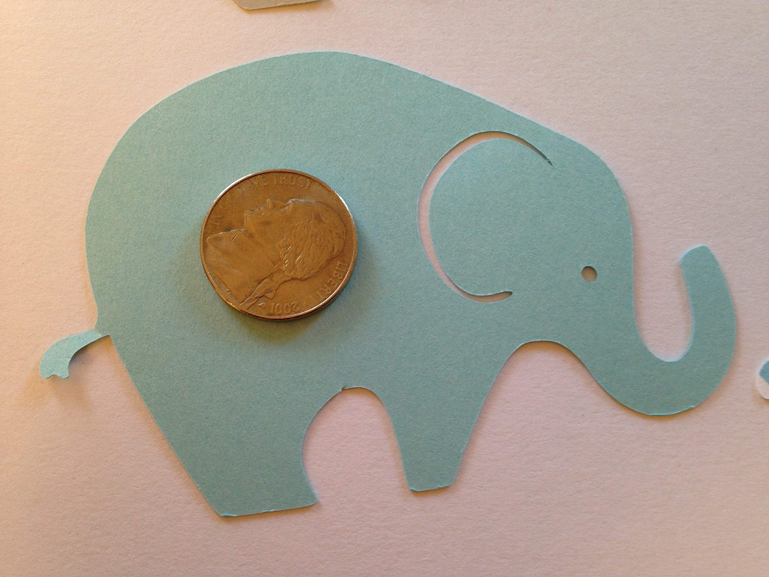 24 Light Gray Blue Chevron Elephant Cutout 3 3/4 Inch Elephant Cut Outs Large Elephant Diecut Elephant Baby Shower Elephant Theme