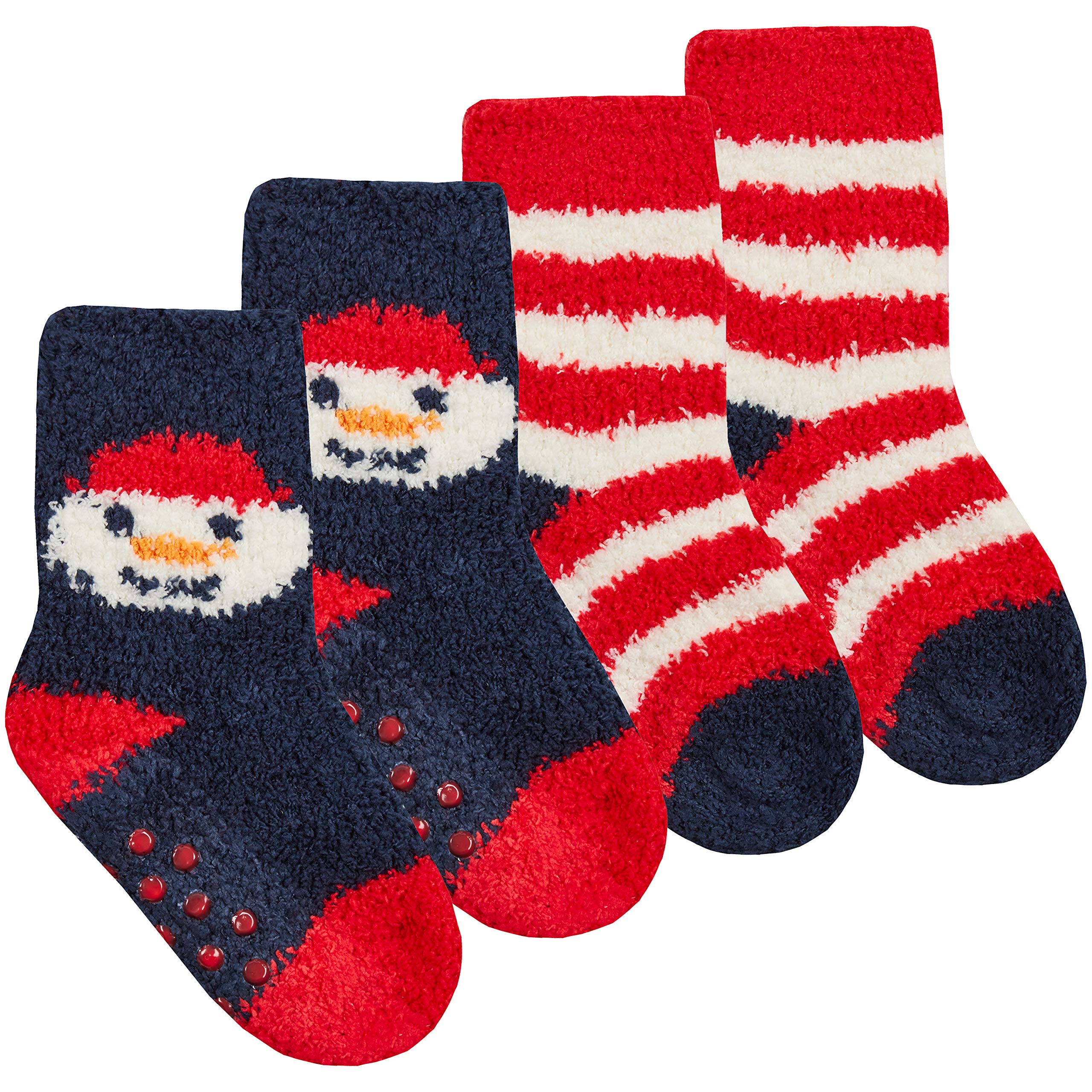 Metzuyan WS-AW20 - Baby Boys Girls Fluffy Xmas Novelty Cotton Rich Socks Snowman 3-5.5