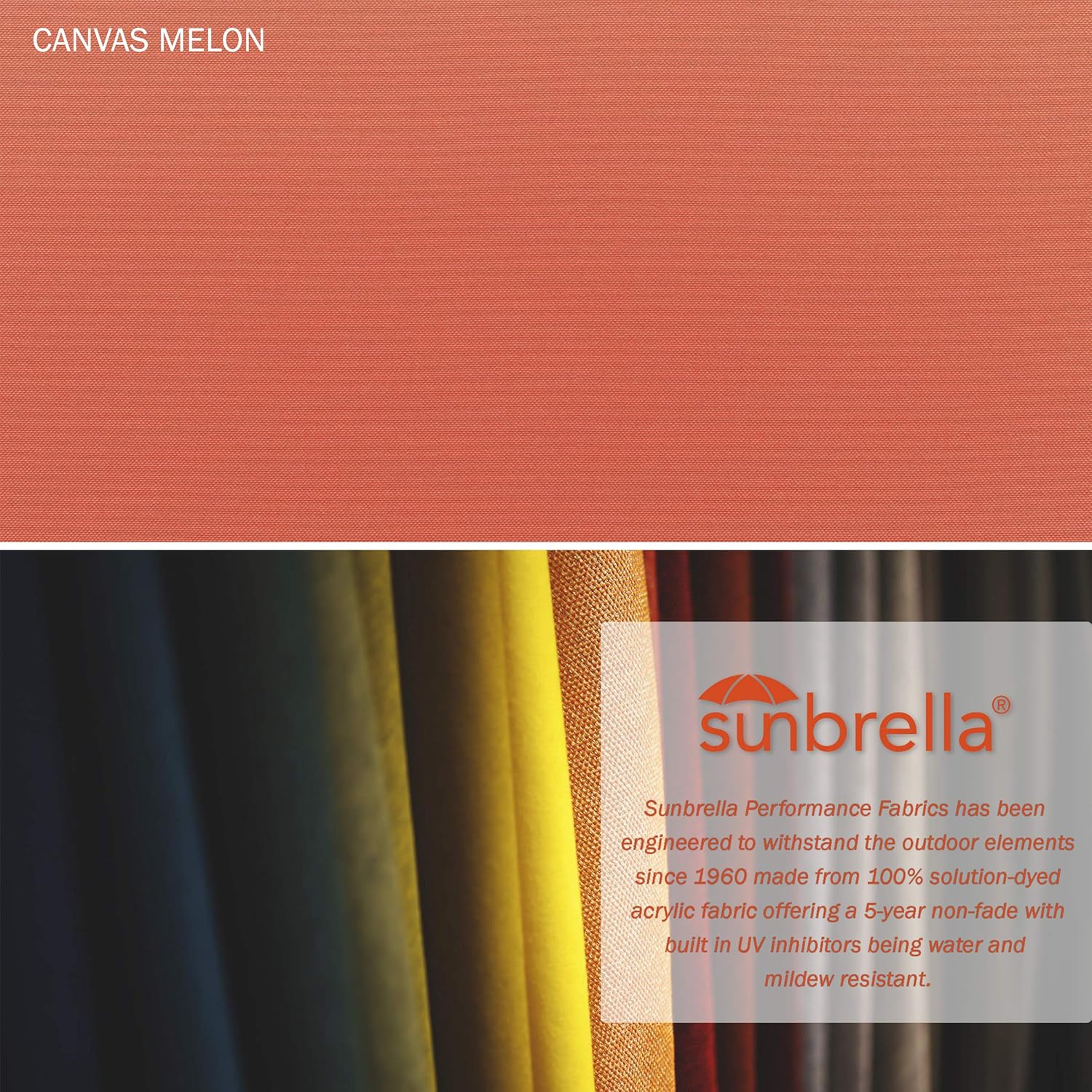 California Umbrella 7.5' Rd Pacific Trail Series Aluminum Patio Umbrella, Crank Lift, Push Button Tilt, Bronze Finish, Sunbrella Melon Fabric