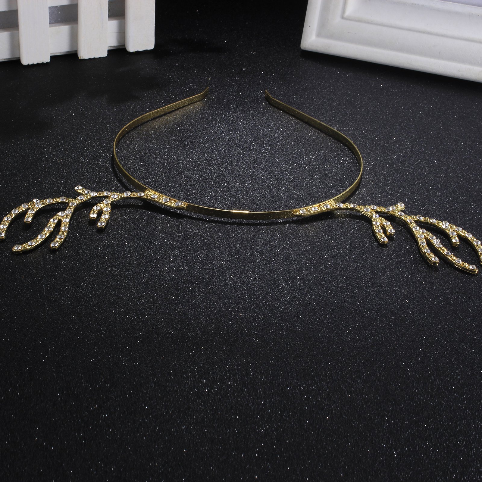 Luxury Gold Reindeer Antler Headband Festival Party Wear Costume Accessory Whimsical Deer Antler Headpiece, Renfaire Deer Headband  main image 4