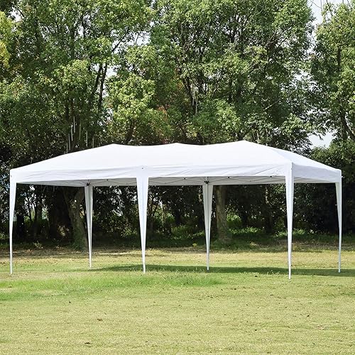 Tienda de campaña plegable Ez de 10 x 20 pies, comercial, instantáneo, portátil, plegable, para el mercado, toldos, para exteriores, color blanco,