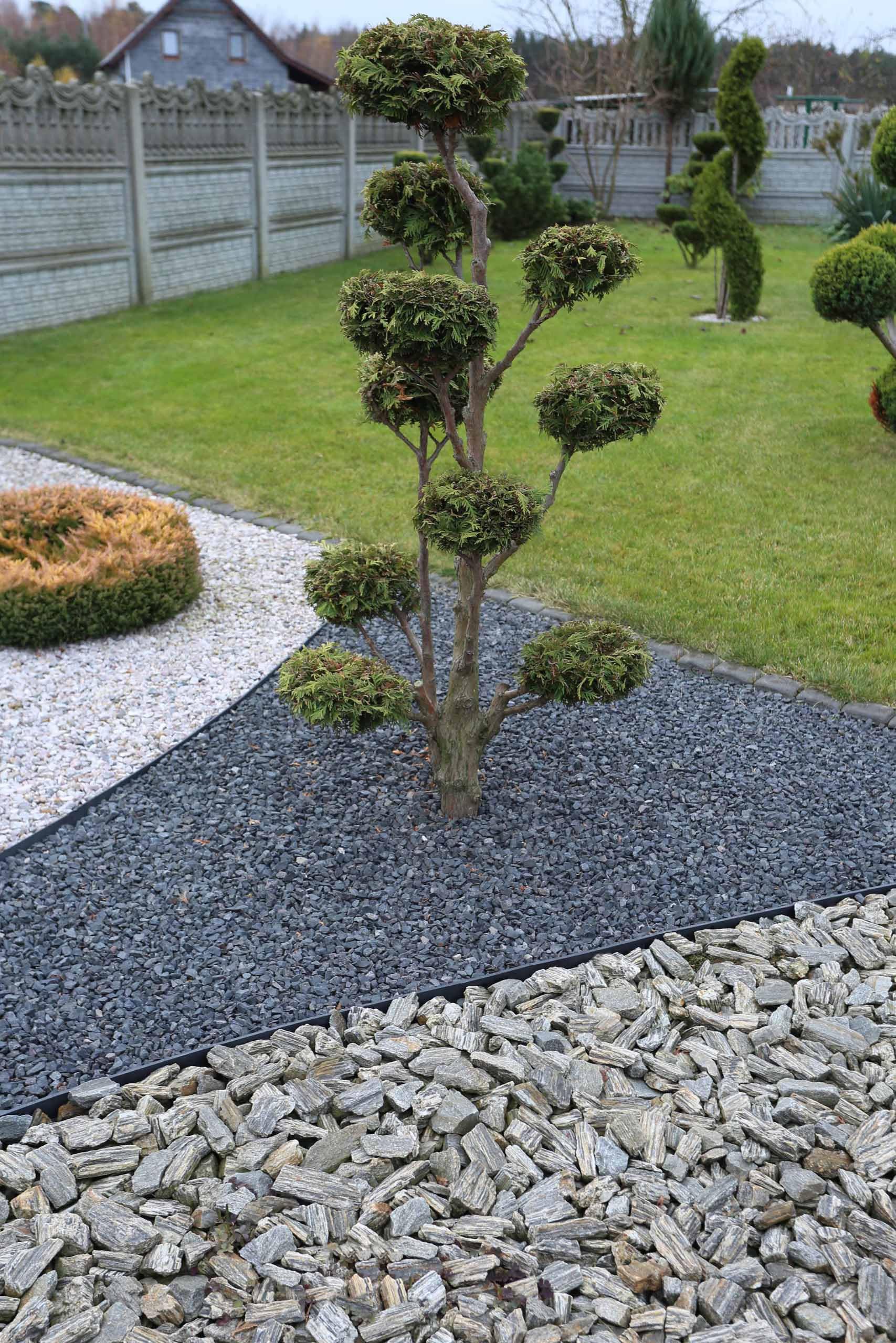 Bordo flessibile per giardino, bordo per prato morbido, bordo da giardino in plastica, 4 cm di altezza (10 m, nero)