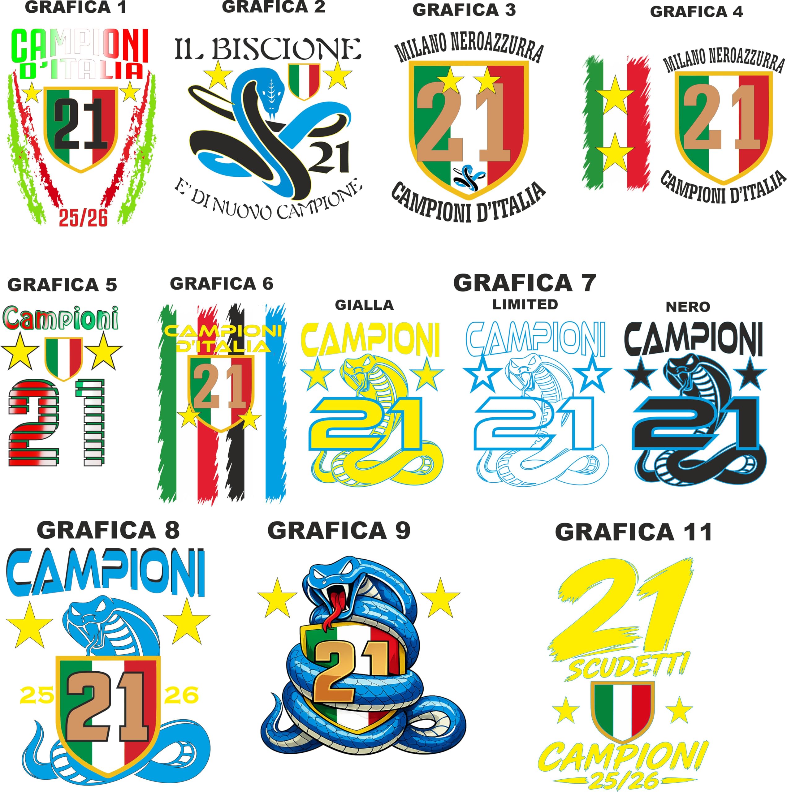 T-Shirt Donna Internazionale Campione d’Italia 2025/2026 – 21 Scudetti Biscione – PS 28870-INT-MIX