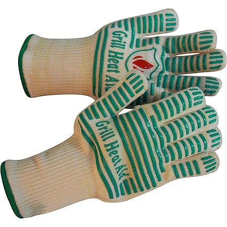 Extreme 932°F Heat Resistant - Light-Weight, Flexible BBQ Gloves - 100% Cotton Lining for Super Comfort. Mint Green, One Size