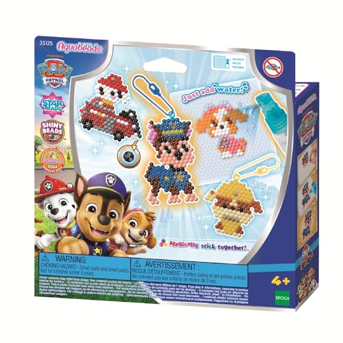 Aquabeads - Le kit porte-clés La Pat’ Patrouille - Activité Manuelle Enfants en Toute autonomie - Coffret de Perles Qui collent avec de l'eau - Jouet...