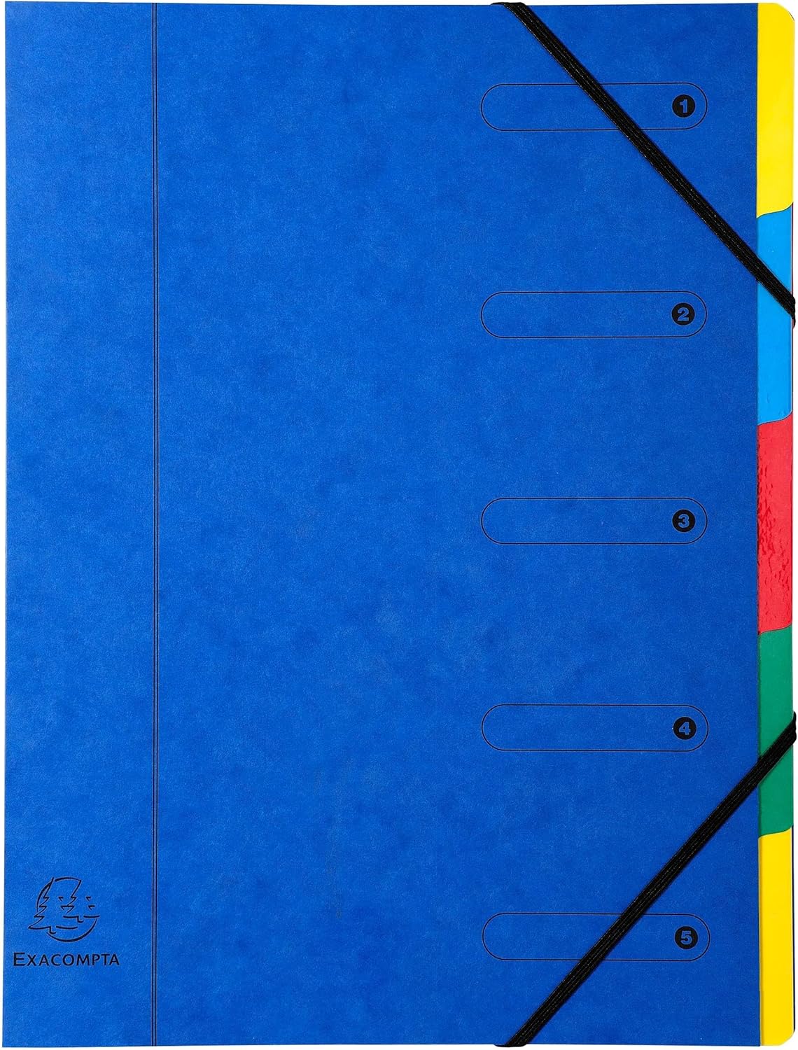 Exacompta - Ref 5205E - Harmonika Multipart File - 24.5 x 32cm in Size, Suitable for A4 Documents, 5 Multi-Coloured Tabbed Sections, Premium Pressboard Cover - Assorted Colours