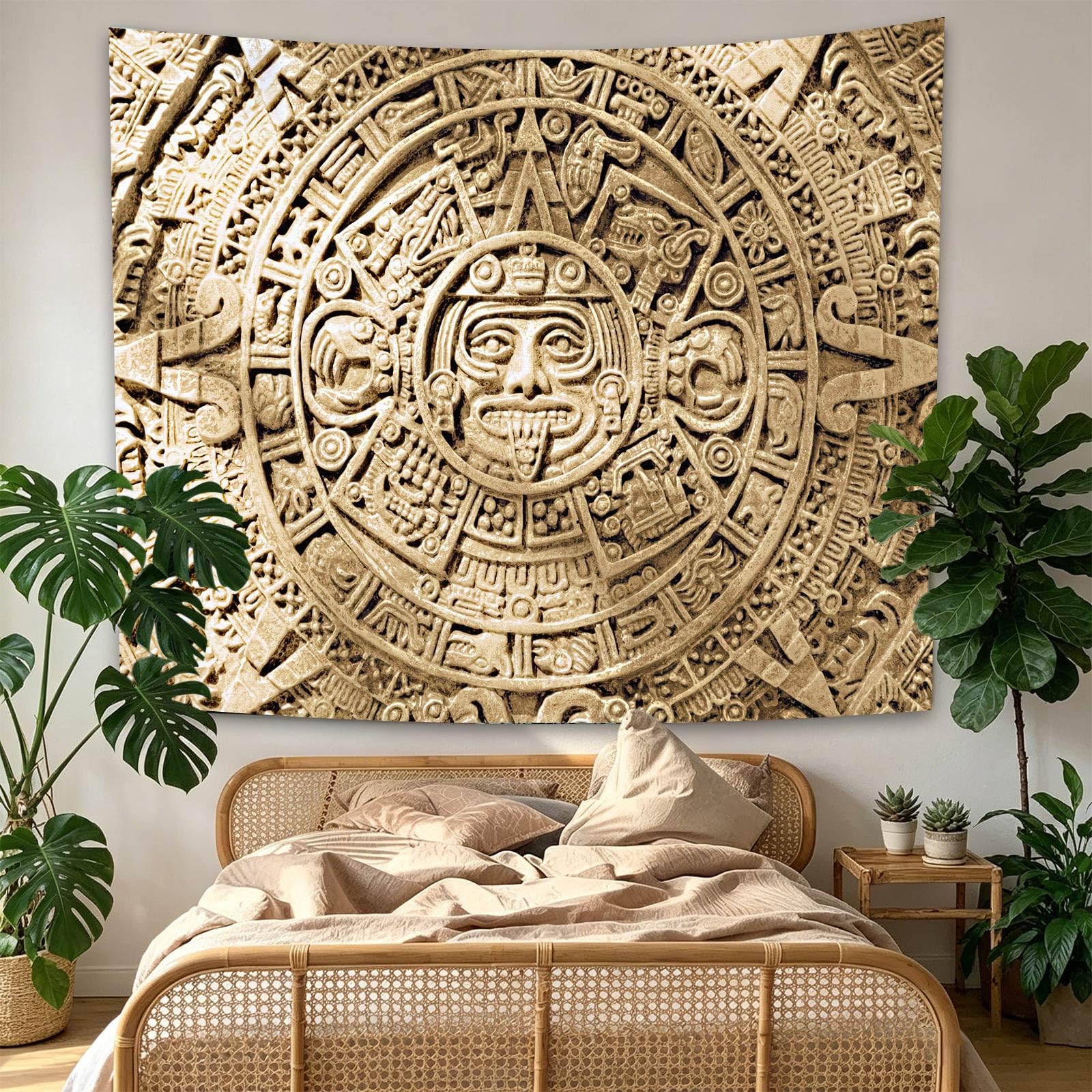 Amazon.co.jp: マヤ暦タペストリー、古代アステカアート、メキシコの壁