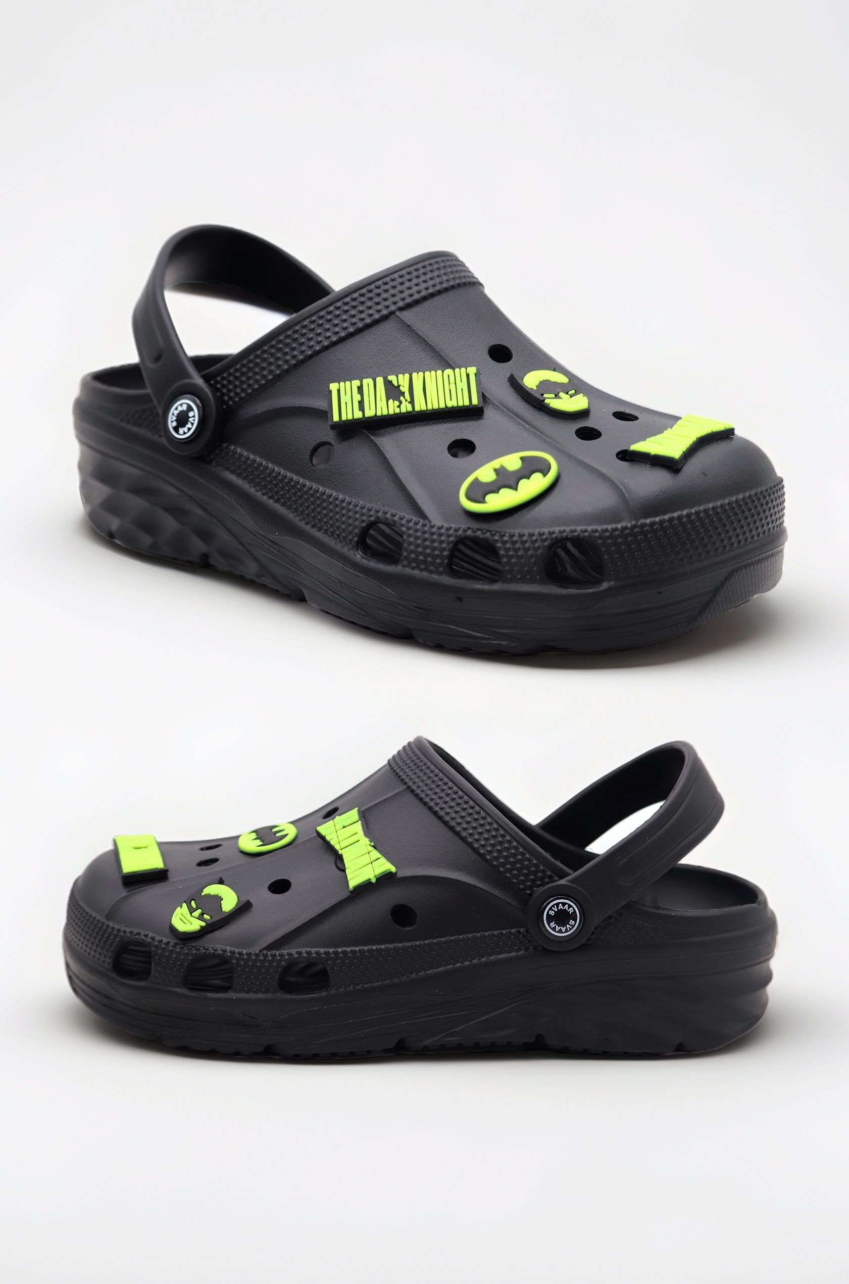 Batman Men's Clogs with Authentic Batman Charms and Adjustable Back Strap