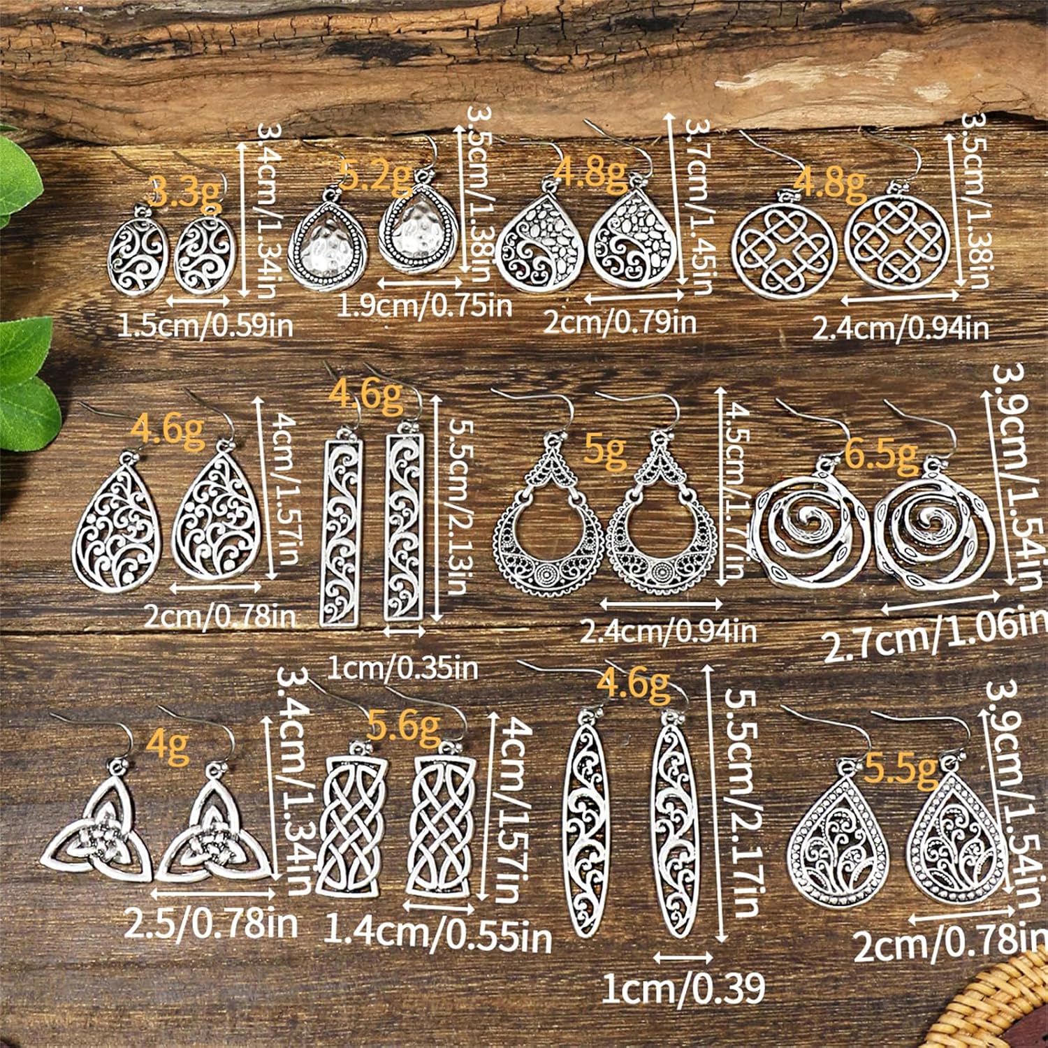 Boho Earrings Silver Earrings Filigree Earrings for Women Handmade Bohemian Trendy Ethnic Vintage Earrings Lightweight Filigree Geometric Teardrop Earrings - Image 4