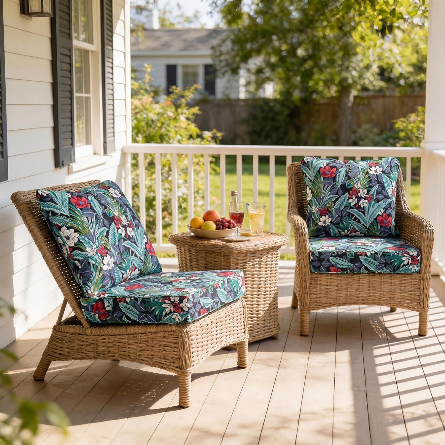 Art Leon Waterproof Outdoor Seat Cushion 24"x 24" 30D High Density Foam Patio Chair Cushions with Non-Slip Backing Patio Cushions for Patio Furniture Porch Swing Garden Bench Camping Stadium