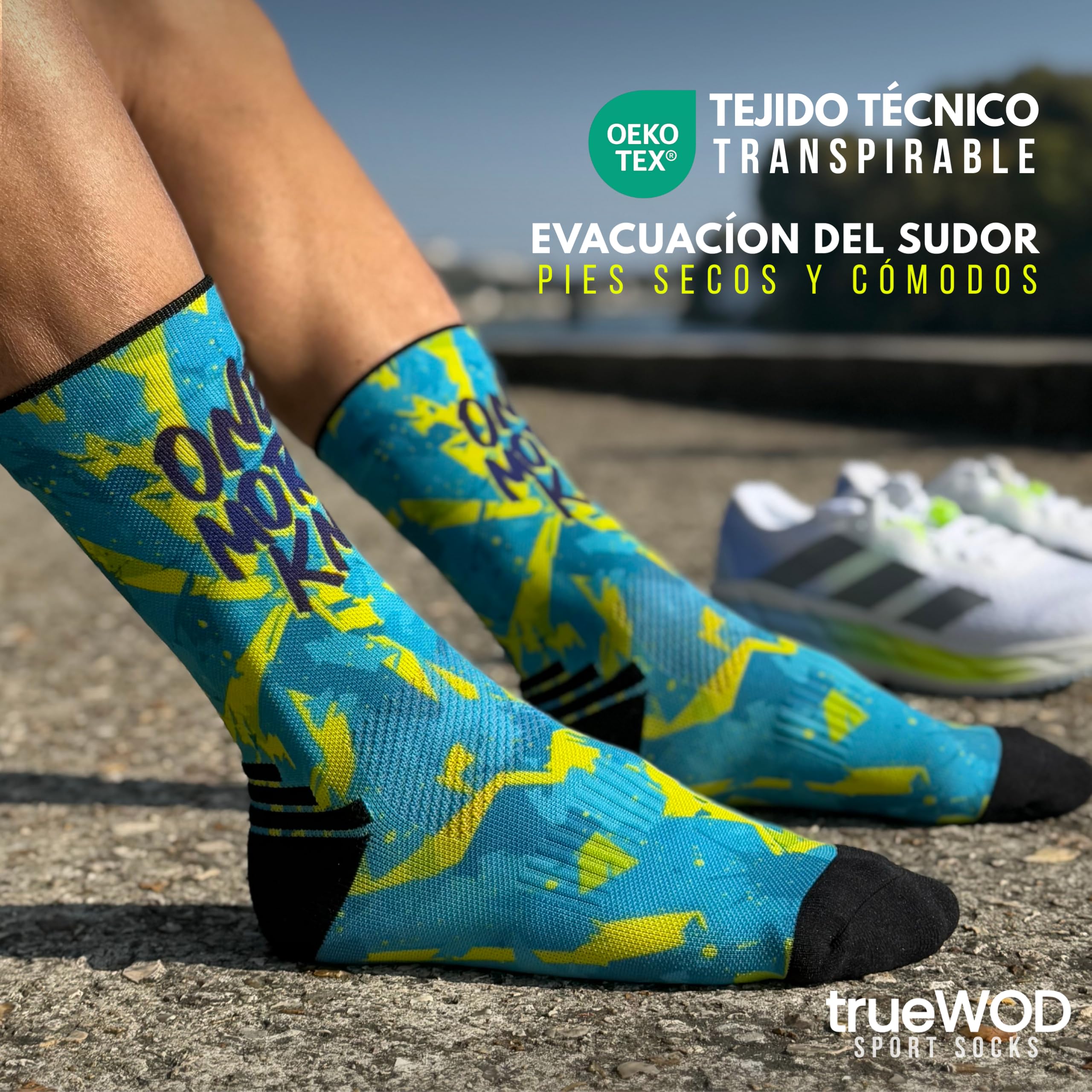 trueWOD Calcetines Running Hombre Mujer Crossfit Ciclismo Trail Running Padel Correr Calcetines Deporte Divertidos Antiampollas Sin Costuras Compresion Transpirables Ligeros Resistentes