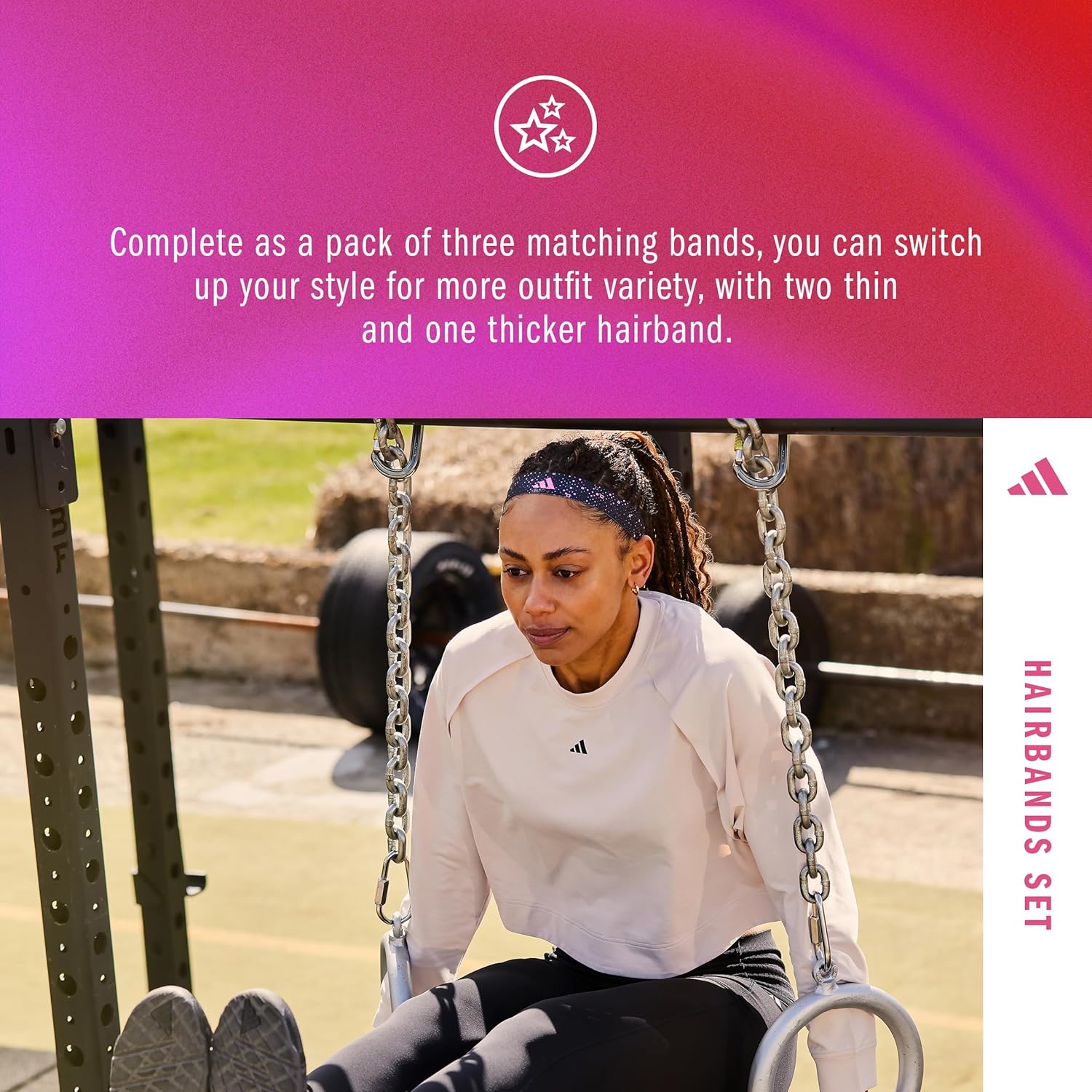 Adidas Hairband Set - Two Thin, One Thick - Image 6