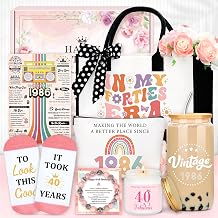 40th Birthday Gifts for Women Vintage 1986 Birthday Gifts for Women Unique 40 Year Old Gift for Woman Happy 40th Present for Her Turning 40 and Fabulous Gift Basket for Mom Sister Wife Friend Coworker