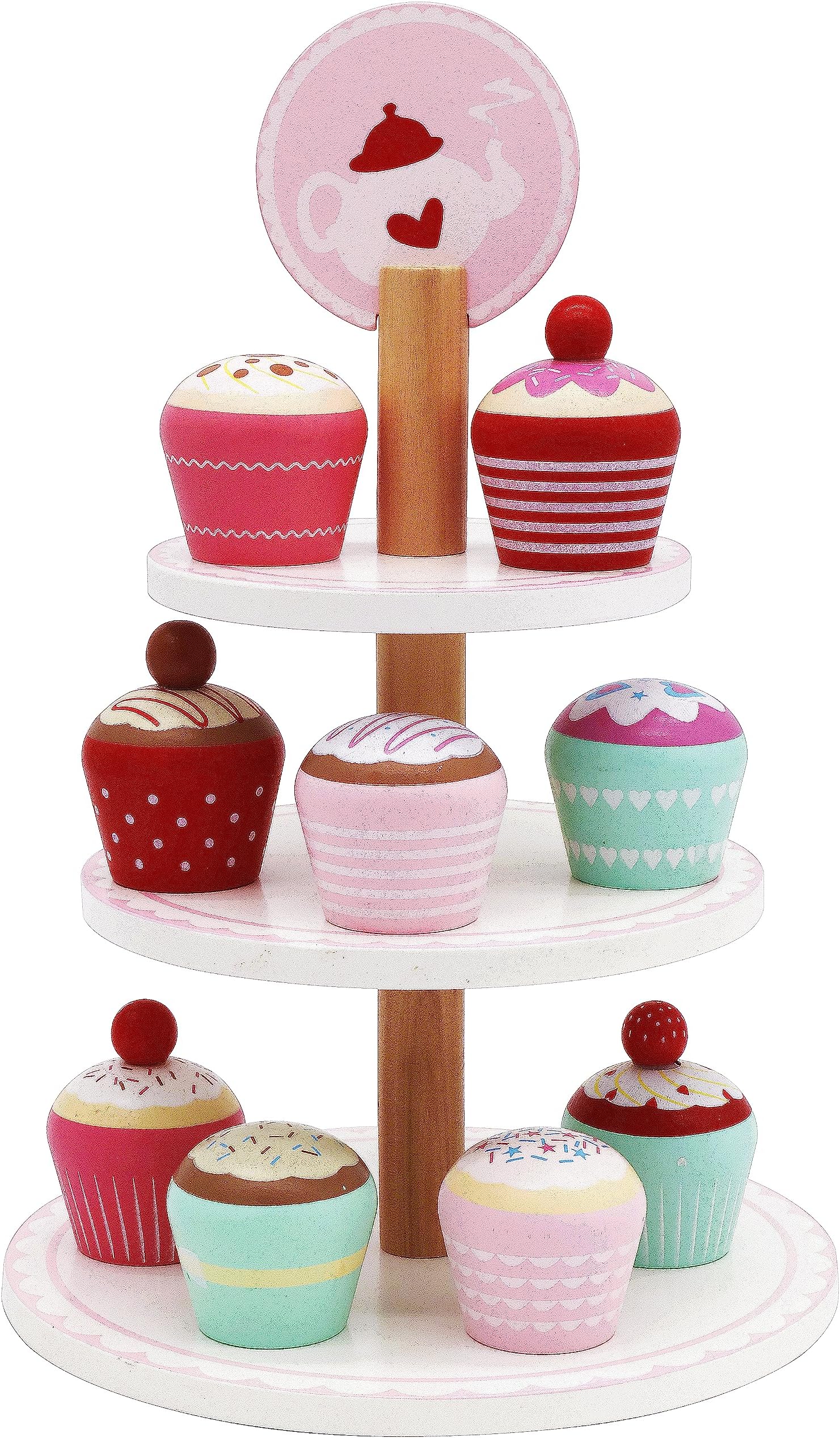 Stella Starlight Cupcake Bakery Wooden Toy Cupcake Set & Stand