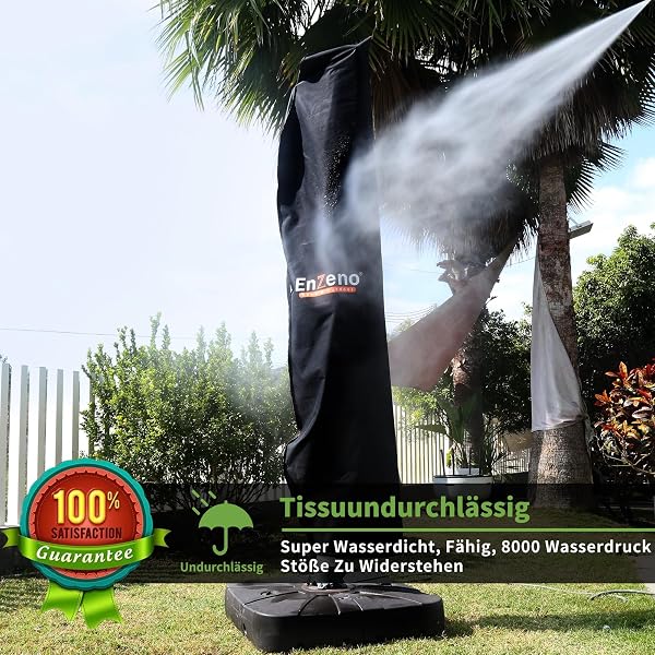 Enzeno Schutzhülle für Ø 350cm/200x300cm Sonnenschirme,190x30/50cm Oxford Stoff Abdeckung Sonnenschirme, Abdeckhauben für Gartenschirm mit wasserdichtem Reißverschluss - 5