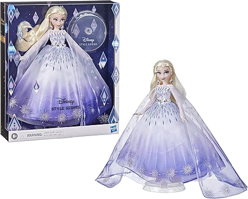 Miniatura 2 de Disney Princess Style Series - Muñeca Elsa navideña, accesorios de muñeca de moda, juguete de coleccionista para niños de 6 años en adelante, color