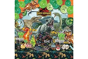 Dinosaur Party Decorations: 149-Piece Bundle of Balloons, Garland, and Backdrops
