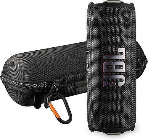 JBL FLIP 7 (negro) Paquete de altavoces portátiles impermeables con estuche rígido X-Halo (negro)