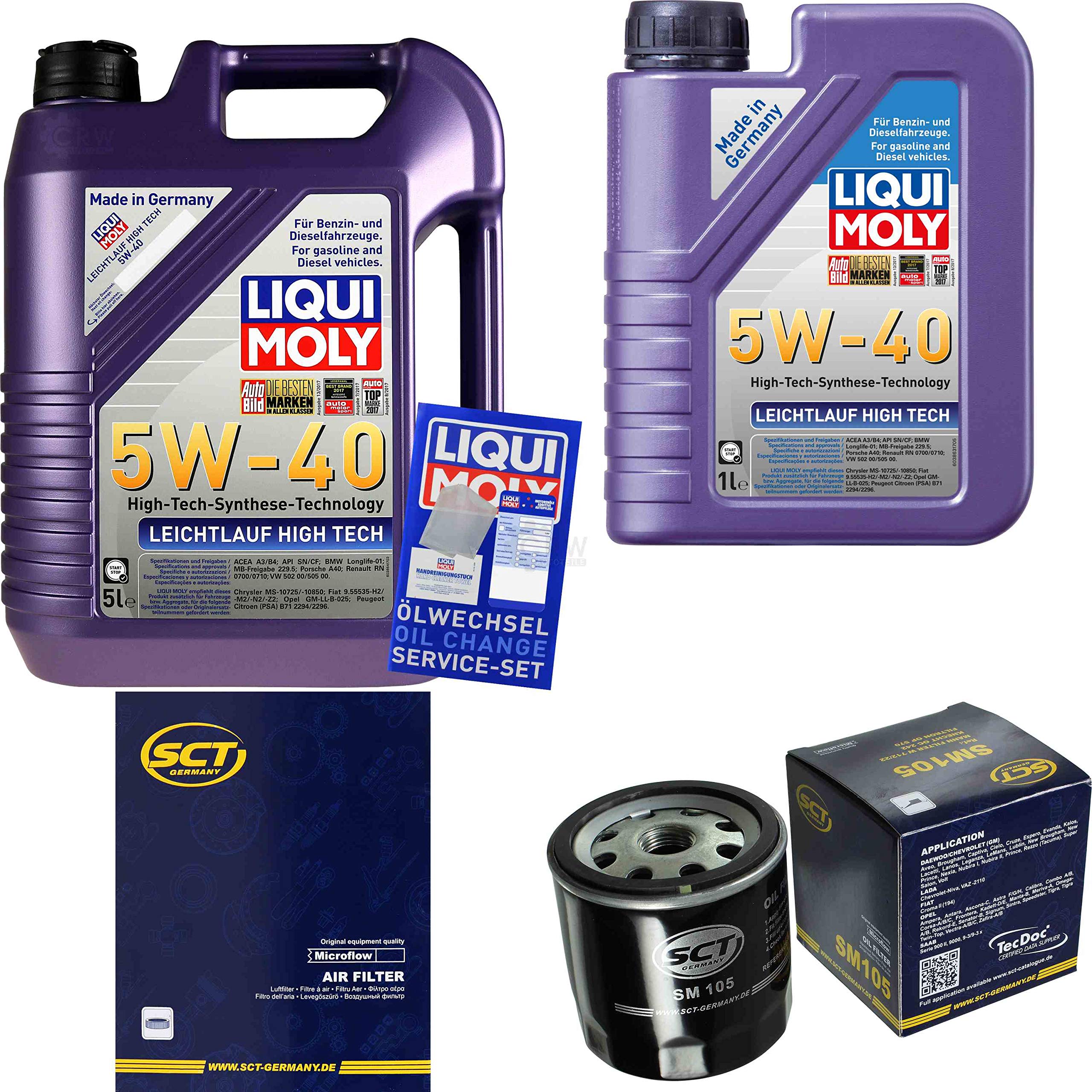 Set di filtri, 6 litri, olio motore ad alta tecnologia, 5 W-40 SCT Germany