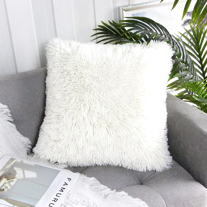 Uhomy Fluffy Faux Fur Pillow Cover 50x50 cm 1-Pack